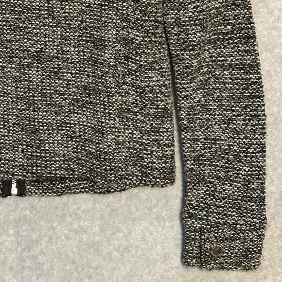 Lauren Ralph Lauren Sz S Full Zip Tweed Boucle Moto Jacket Mock Neck Zip Pockets - Picture 8 of 10